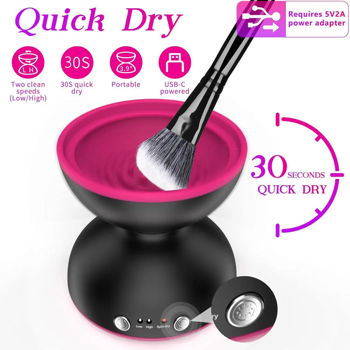 ATAWOL Makeup Brush Cleaner Machine,Travel Portable Automatic